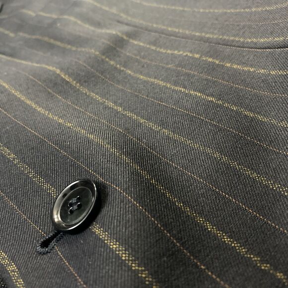 Pal Zileri Brown Pinstriped 100% Wool 2 Pc Suit Jacket Pants See Photos - Picture 11 of 16